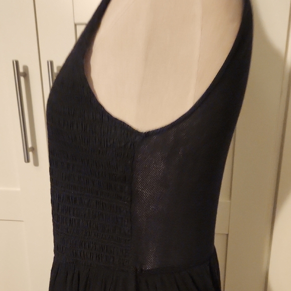 ULLA JOHNSON Smocked Black Sleeveless DRESS MIDI Sheer Back Raw Edge Women’s 8 - Picture 11 of 11